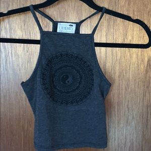 L.A hearts yin yang crop top